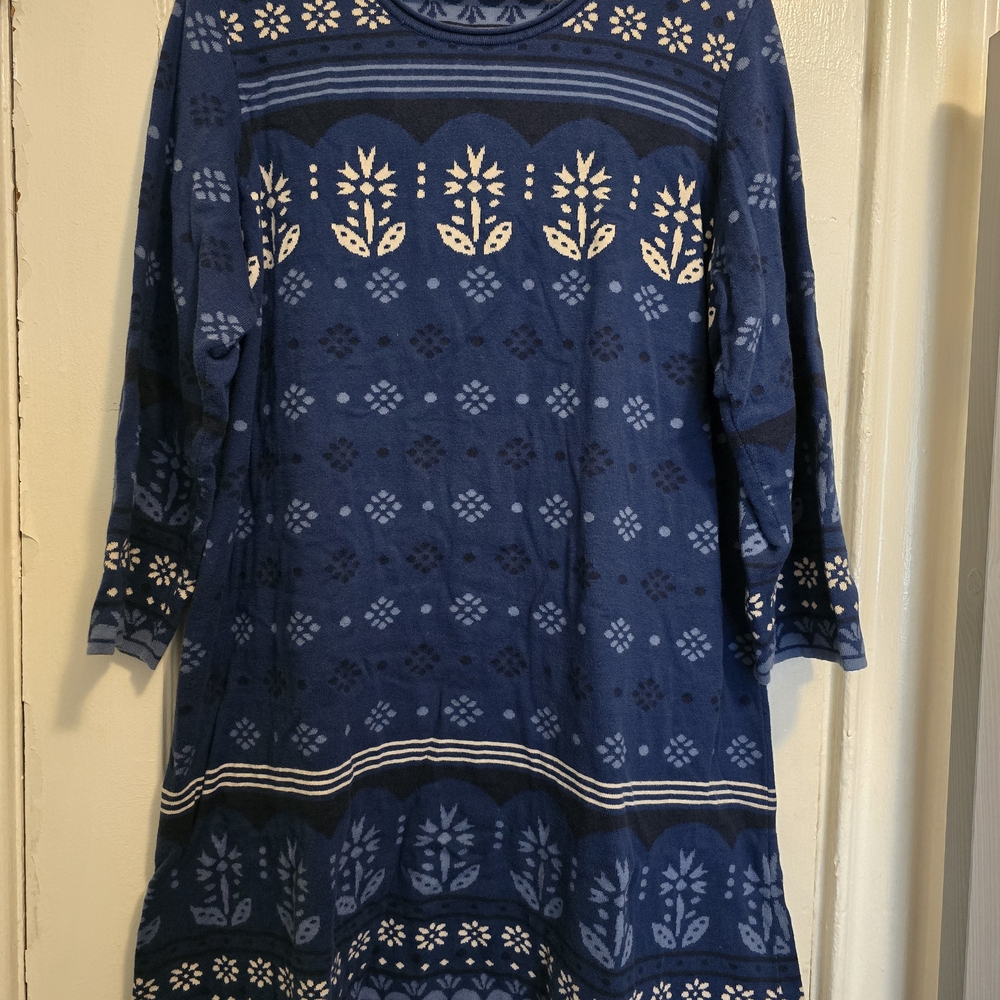 Gudrun Sjödén Blue Patterned Sweater Dress